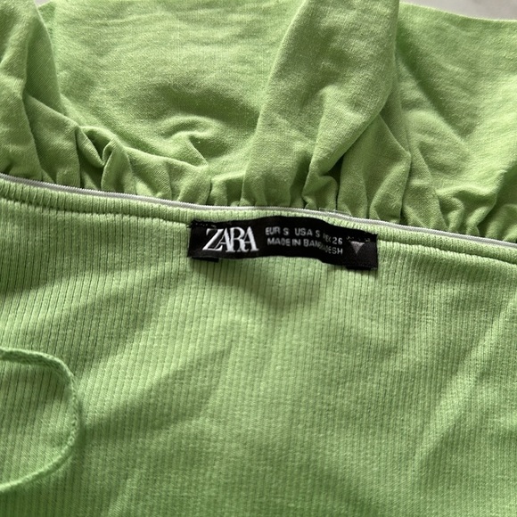 NEW Zara Ruffle Off the Shoulder Green Top Size S Size Small festival - Picture 5 of 6